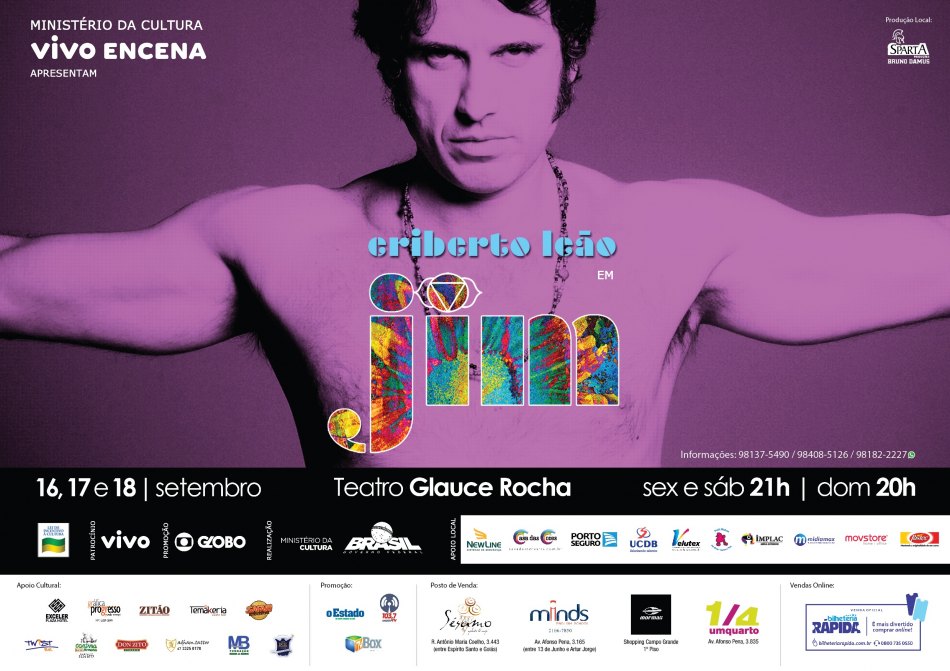 Eriberto Leão – “Jim” 16, 17 e 18 de Setembro – Teatro Glauce Rocha – Campo Grande – MS