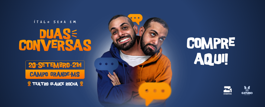 Banner Italo sena, Stand Up Duas Conversas, 20 de setembro de 2025, em Campo Grande - MS